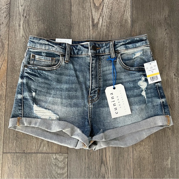 EUNINA NWT Kara Super High Rise Denim Jean Shorts Size M - Picture 5 of 12